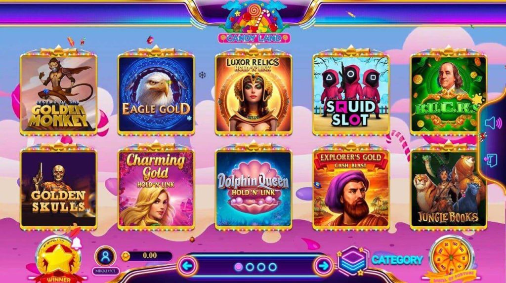 candyland casino interface